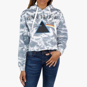 NWT PINK FLOYD Band Tie-Dye Cropped Hoodie Jacket